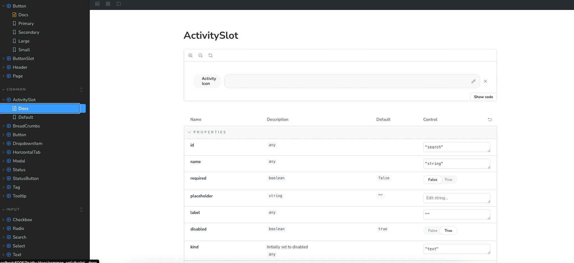 Apex design system component screen three